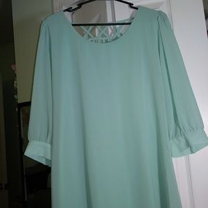 Teal midi dress